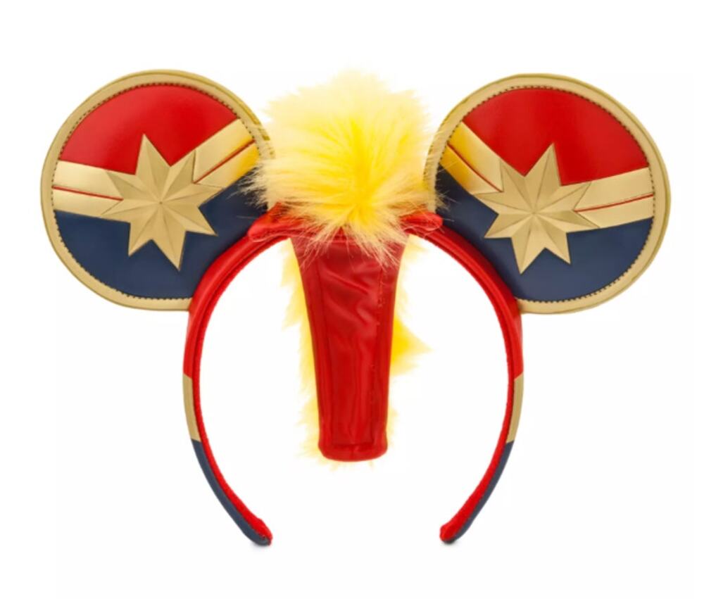 Disney Parks Captain Marvel Ears Mohawk Higher Further Faster Headband | NWT